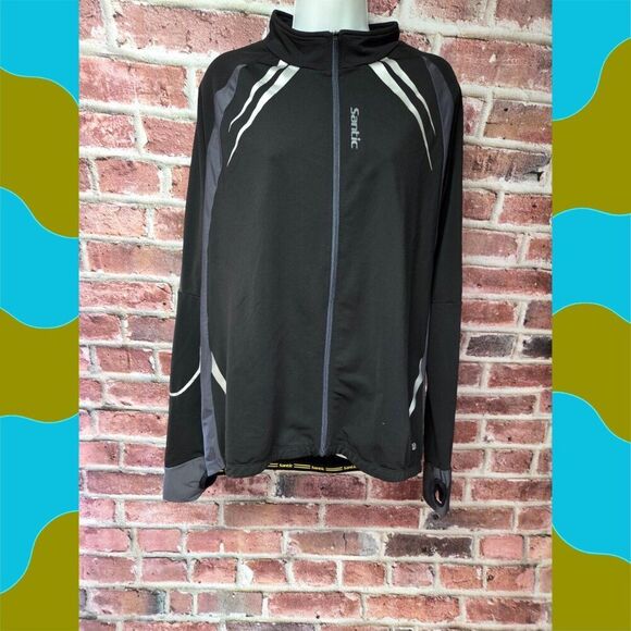 Santic Biking Jacket XL | Black Power Dry Zip Mock Neck Cycling Top Athleisure - Picture 3 of 3